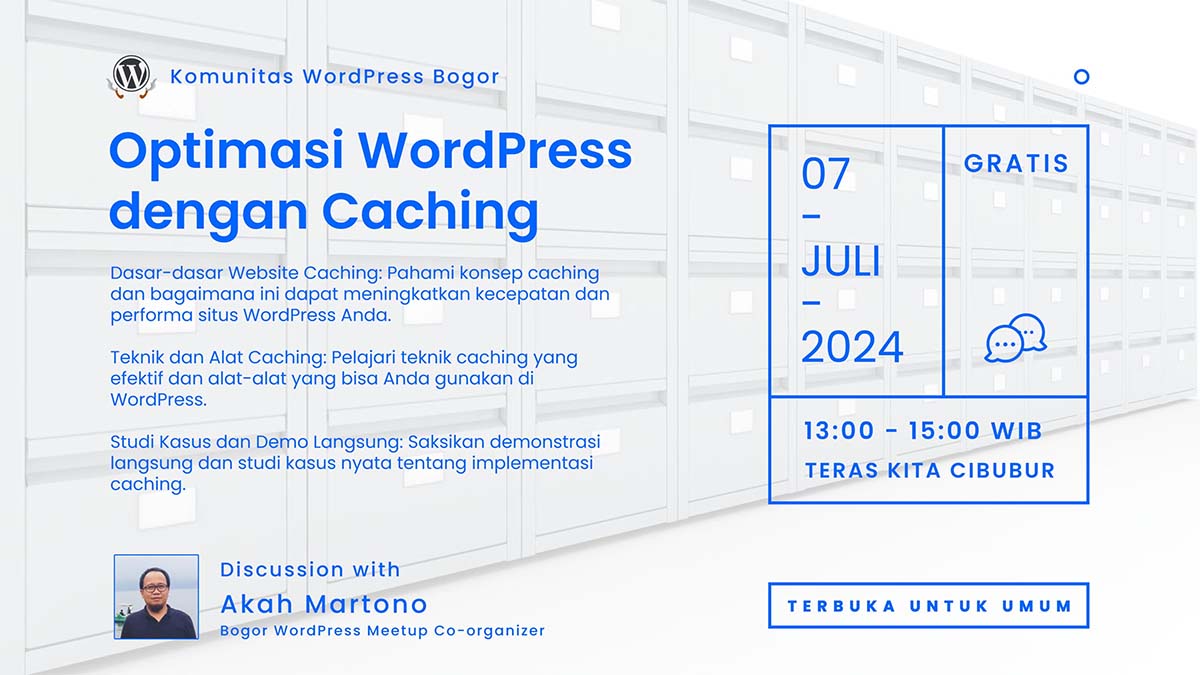 Optimasi WordPress dengan Caching- WPBOGOR #3